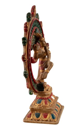 Statue Shiva Nataraja Natraj Murti Resin Painted à la Main To Nepal 22 CM #5352 - Picture 5 of 9
