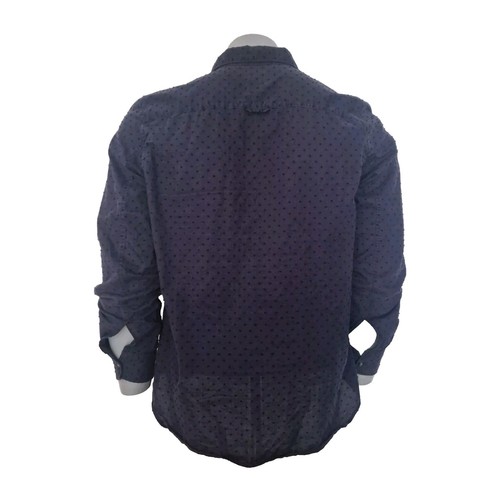GAP Fitted Boyfriend Men's Shirt Large Navy Long Sleeve Cotton - Picture 3 of 6