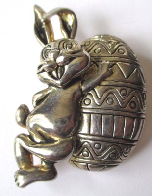 Broche Vintage Jeannot Lapin En Argent - Signée MJ 472 - Bon état - Occasion