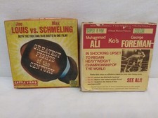 JOE LOUIS vs MAX SCHMELING AND MUHAMMAD ALI vs GEORGE FORMAN ON SUPER 8 mms FILM