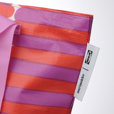 RARE) IKEA x Marimekko BASTUA Reusable Shopping Bag Small Pink