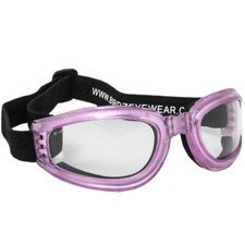 Birdz Eyewear Cardinal Women's Translucent Pink Padded Goggles with Clear Lenses
