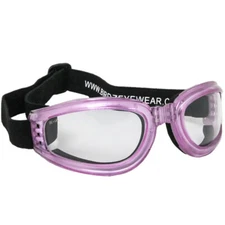 Birdz Eyewear Cardinal Women's Translucent Pink Padded Goggles with Clear Lenses