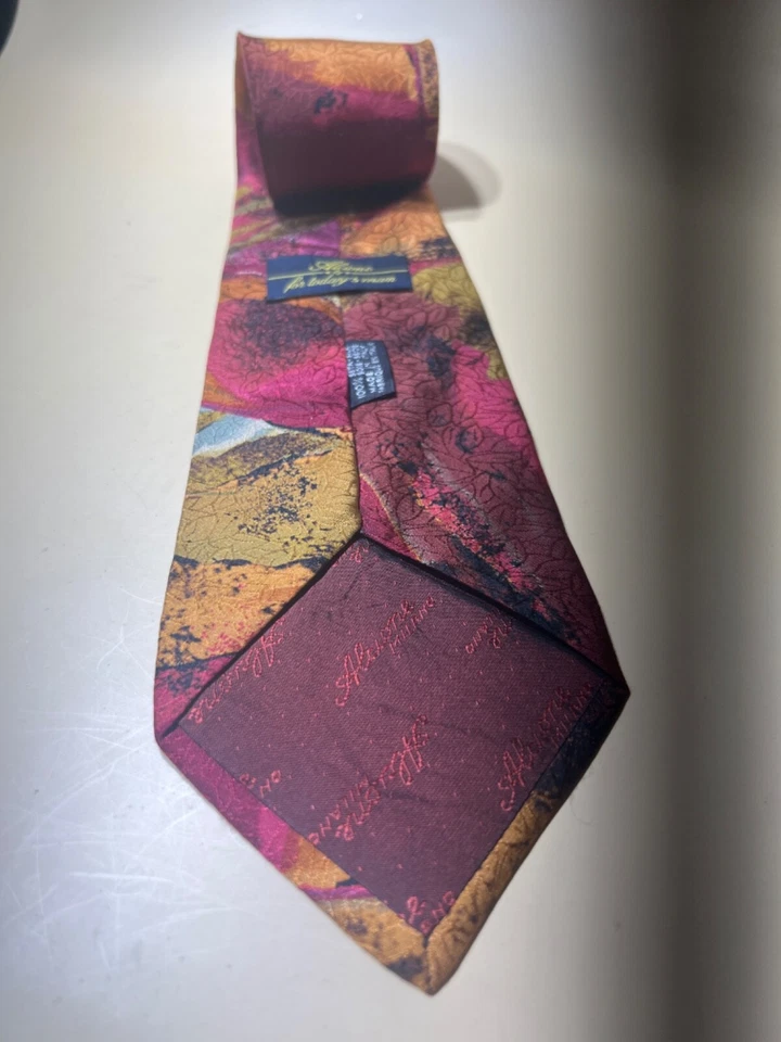 Corbata de seda Alcione para hombre de hoy hecha en Italia 57"x 4" Foto 3 de 4