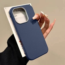 For iPhone 16 Pro Max 15 14 13 12 11 Leather Texture Shockproof Soft Case Cover