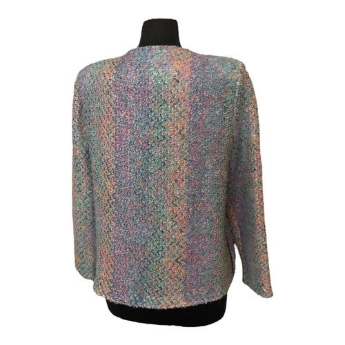 Vintage Vera Neumann Pastel Mohair Open Blazer Size 14 - Picture 4 of 7