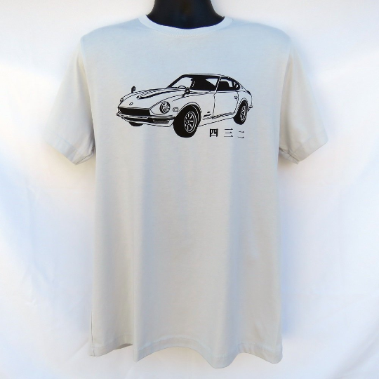 【SATIIIZ】Ride Pigment Short-sleeved T-shirt NISSAN DATSUN 240Z FAIRLADY SILVER T-SHIRT Z CAR 432 SCCA