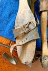 Antique 19th Century Primitive Wood Leather and Metal Ice Skates — photo 7
