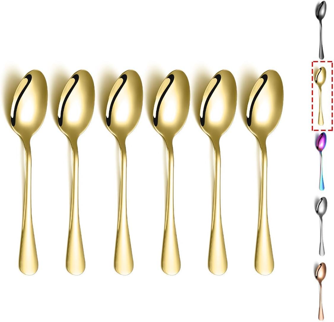 Gold Teaspoons,  6 Pieces 6.7