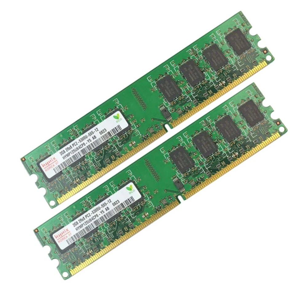 Hynix 4GB 2x 2GB / 1GB PC2-5300U DDR2 667MHz 240Pin DIMM Desktop Memory RAM AB - Image 2 of 4