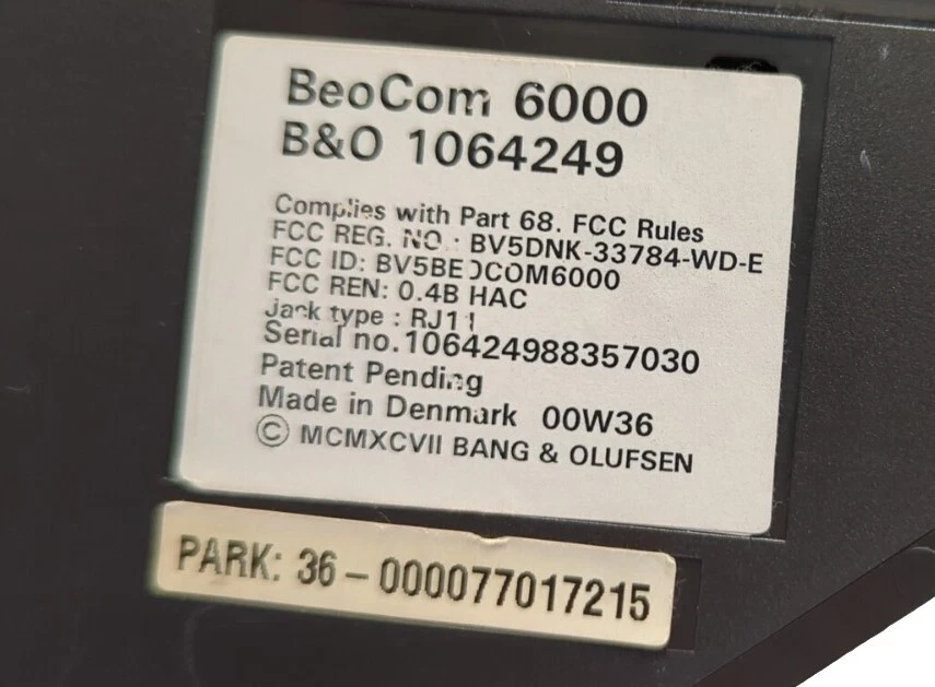 Cargador base receptor teléfono inalámbrico Bang & Olufsen BeoCom 6000 (con clip roto) Foto 3 de 4