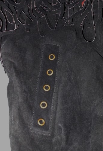 Women's 80's Fringe Jacket Bolero Genuine Suede Leather Cowgirl Medium - Picture 8 of 8