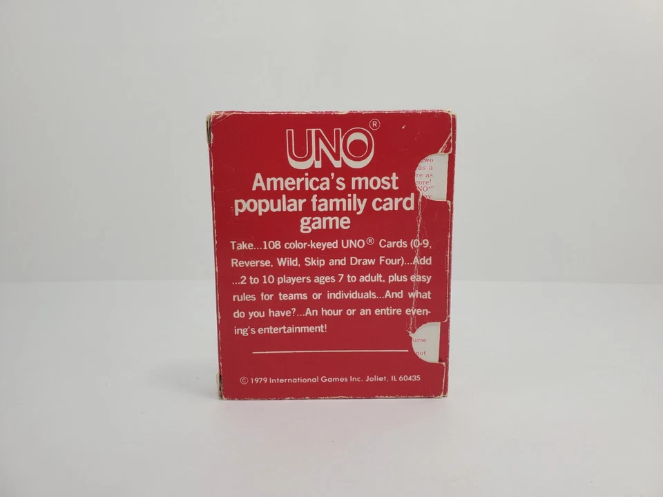 Vintage 1979 UNO Family Card Game w/ Original Box & Instructions - Image 3 of 4