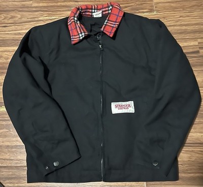 Stranger Things x PacSun Men's Hellfire Club Jacket Black Chore Plaid Collar M
