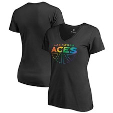 Women's Black Las Vegas Aces Team Pride Wordmark V-Neck T-Shirt