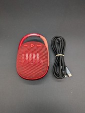JBL Clip 4 Red Portable Bluetooth Speaker w/ Charging Cable