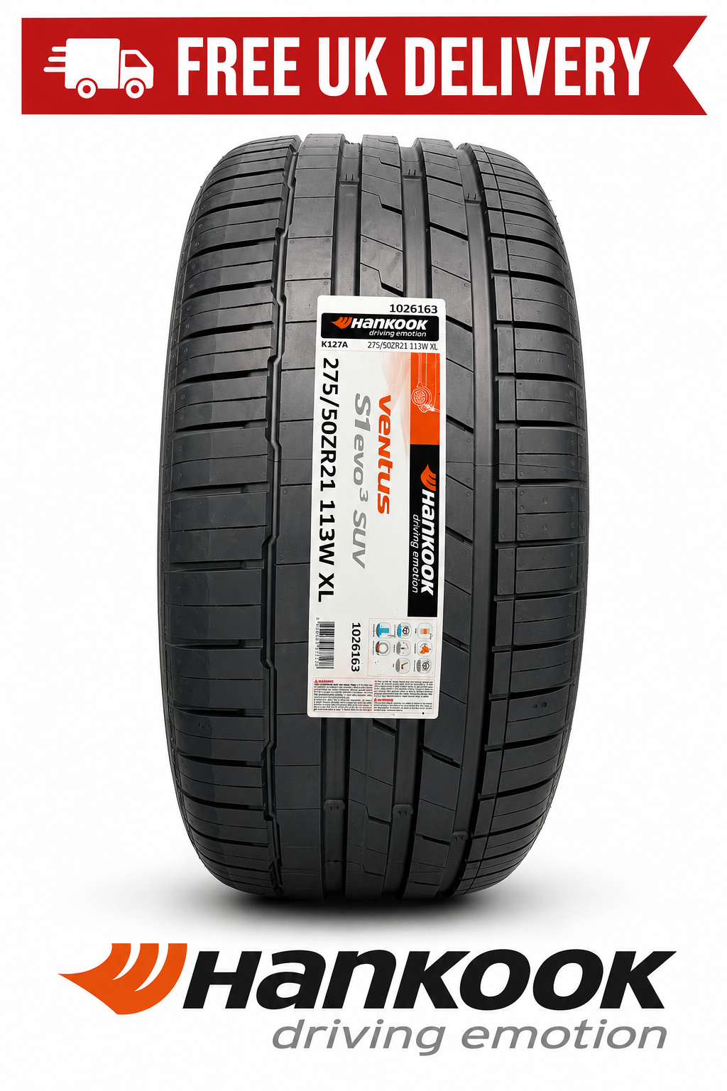 275/50R21 Hankook Ventus S1 EVO 3 K127A 113W XL 275 50 21 2755021 2024 dot