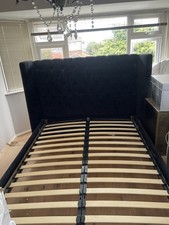 DFS Viscount Bed Frame Black Velvet Fabric KING SIZE