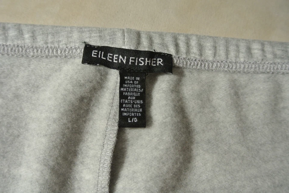 NUEVO Leggings Eileen Fisher elásticos de felpa polar en gris TALLA L #P3521 Foto 4 de 4