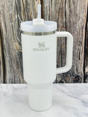Stanley Quencher 40oz Insulated Tumbler With Handle Straw Lid White Steel