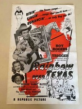 Rainbow Over Texas Pressbook 1946 Roy Rogers, 'Gabby' Hayes, Dale Evans, rare!