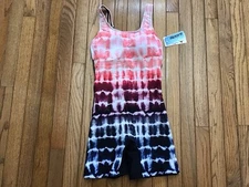 New Sporti Size 6 Shibori Ombre Unitard One Piece Swimsuit Watermelon (T12-15)