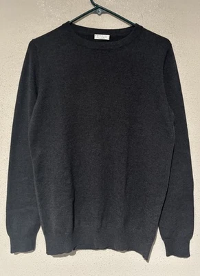 Brunello Cucinelli Cashmere Monili Chain Sweater Womens Large Gray 1E