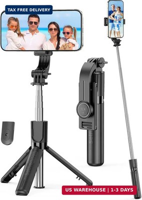 Portable Selfie Stick, 4 in 1 Extendable Phone Tripod Stand with Detachable Wire