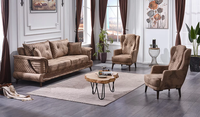 Beige Wohnzimmer Sofagarnitur 3Tlg Luxus Textil Design Sofas Komplett