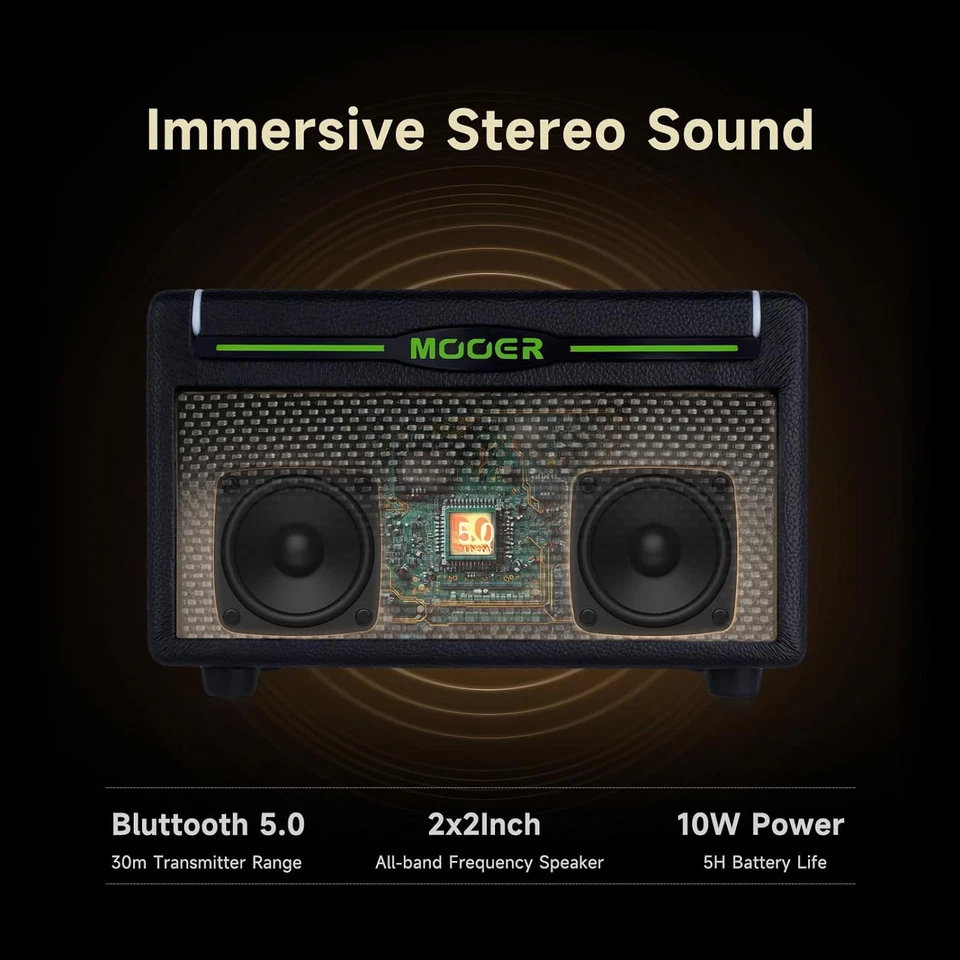 MOOER SD10i 10W Practice Guitar Amplifier Combo with Smart Effects App 49 Effect - Image 3 of 4