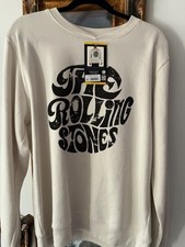 THE ROLLING STONES Text Round Logo Crew Neck Sweatshirt NWT size Med