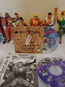 Sega Saturn, 3 Free Games bundle Virtua Fighter 2, Cop, Daytona USA. Used. disc+