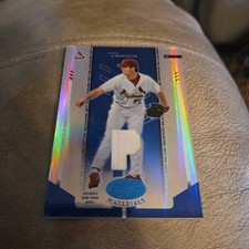 2004 Leaf Certified Materials Mirror Fabric Blue Position #47 Dan Haren Jsy/100