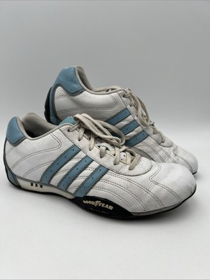 Vintage 2006 Adidas Goodyear Adi Racer Low Women Size 10 White Blue Driving Y2K