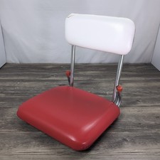 Vtg 1950s Portable Folding Booster Seat Red White Vinyl Padded Toddler Child MCM