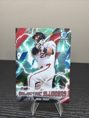 Topps 2026 Bowman Chrome Electric Sluggers Mike Trout ES-25 Angels 25/99