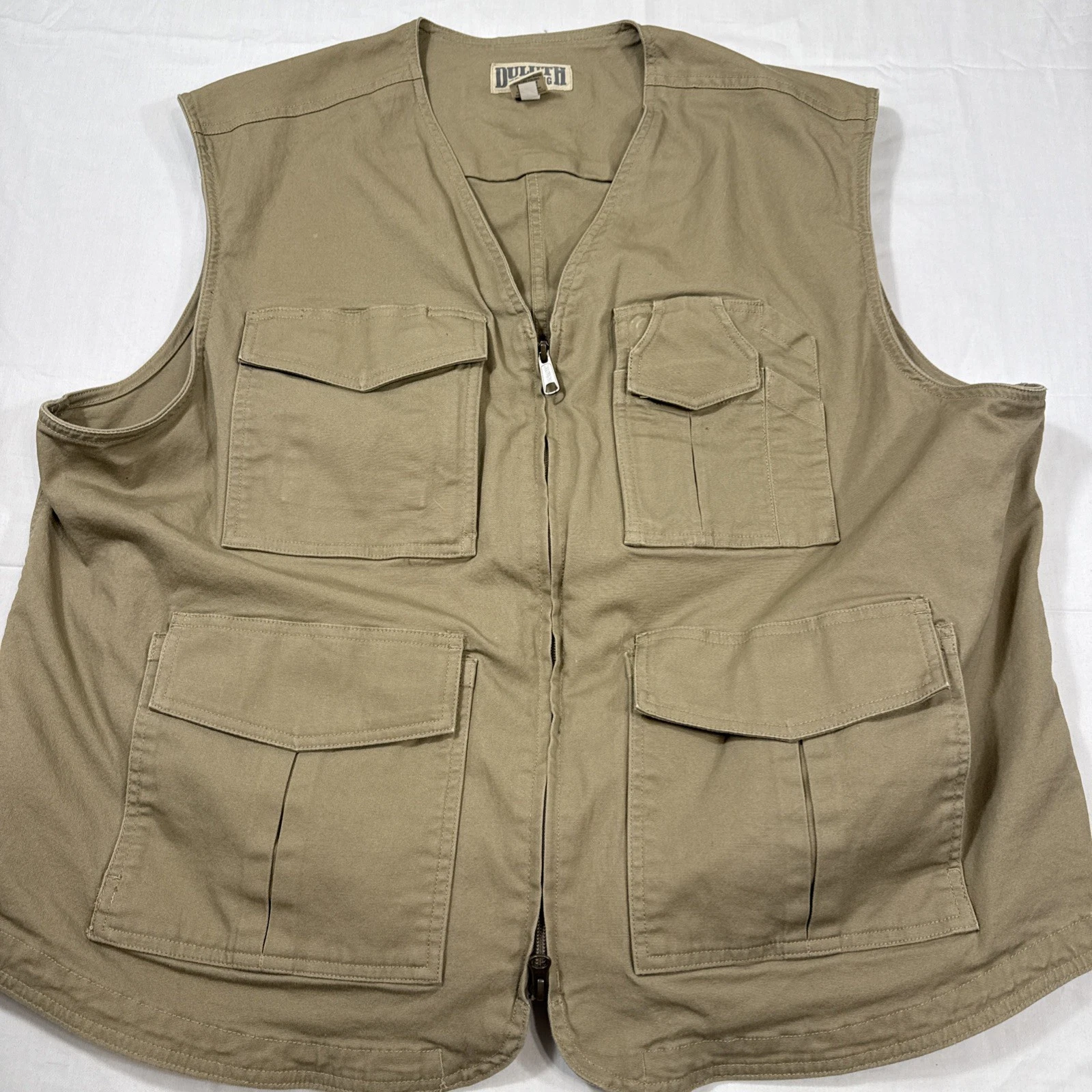 VEST FISHING UTILITY Duluth Trading Men XL Work Hiking Guide Ripstop TAN