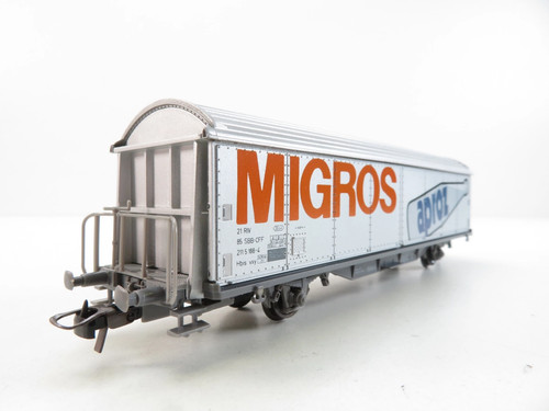 (THE255) Roco 46158 H0 DC Schiebewandwagen "Migros aproz" der SBB, OVP | Condition: Gebraucht