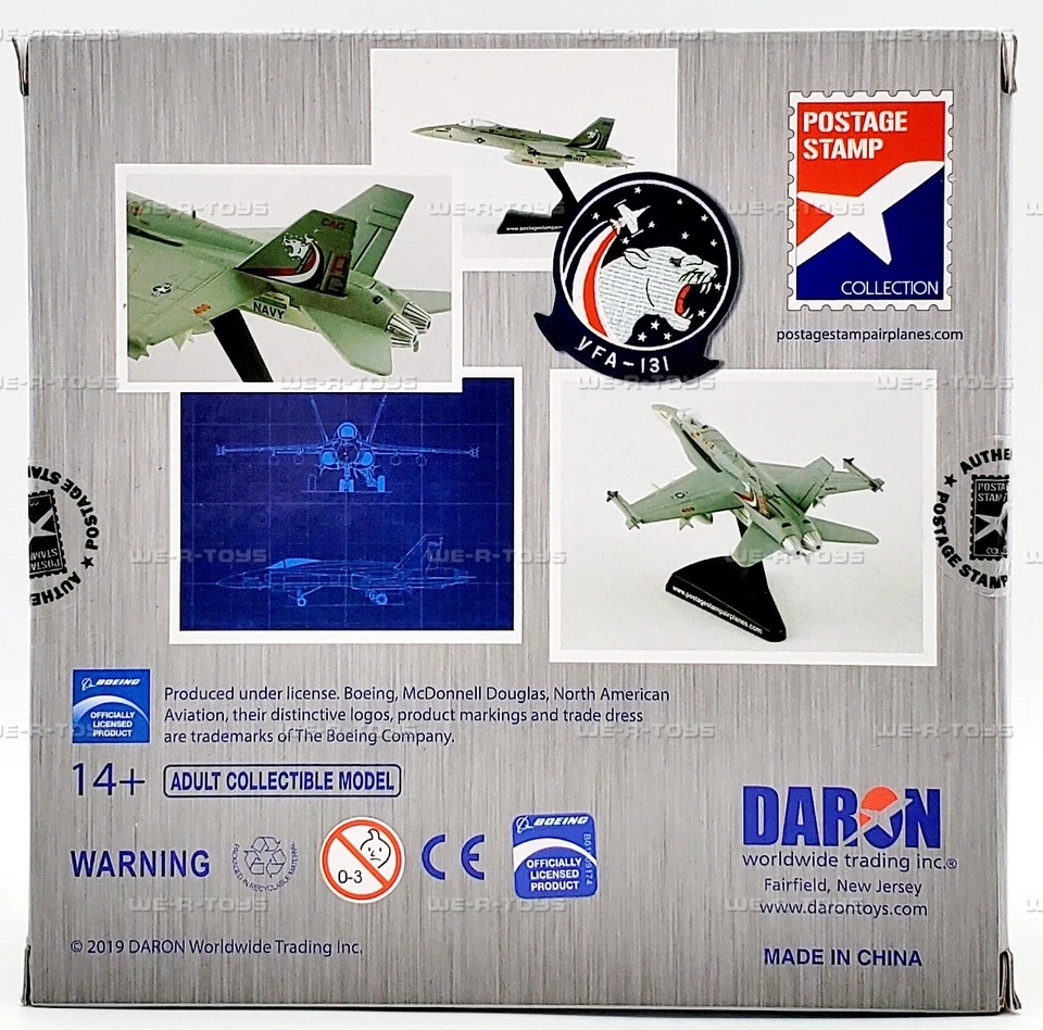 Daron Postage Stamp Collection F/A-18C Hornet VFA-131 Wildcats Diecast Airplane - Image 4 of 4