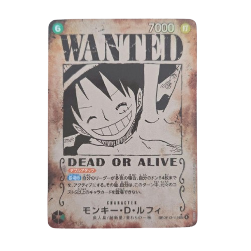 Monkey D. Luffy ONE PIECE Card SEC WANTED Poster SP Alt Art OP13