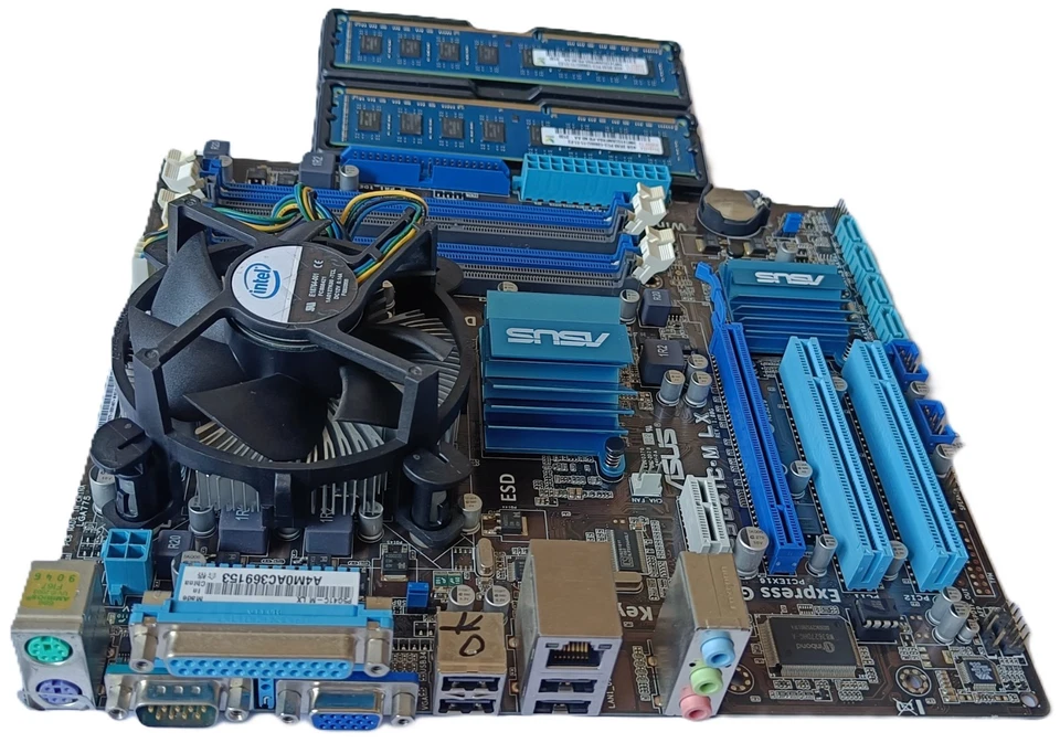 SCHEDA MADRE ASUS P5G41C-M LX, CORE 2 QUAD Q8200 + 8 GB RAM DDR3 + ALIMENTATORE - Immagine 2 di 4