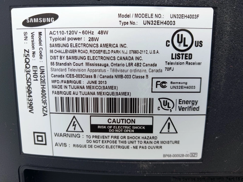 Samsung UN32EH4003F 32 inch LED TV HDMI Flat Screen Television - WORKS - Image 4 of 4