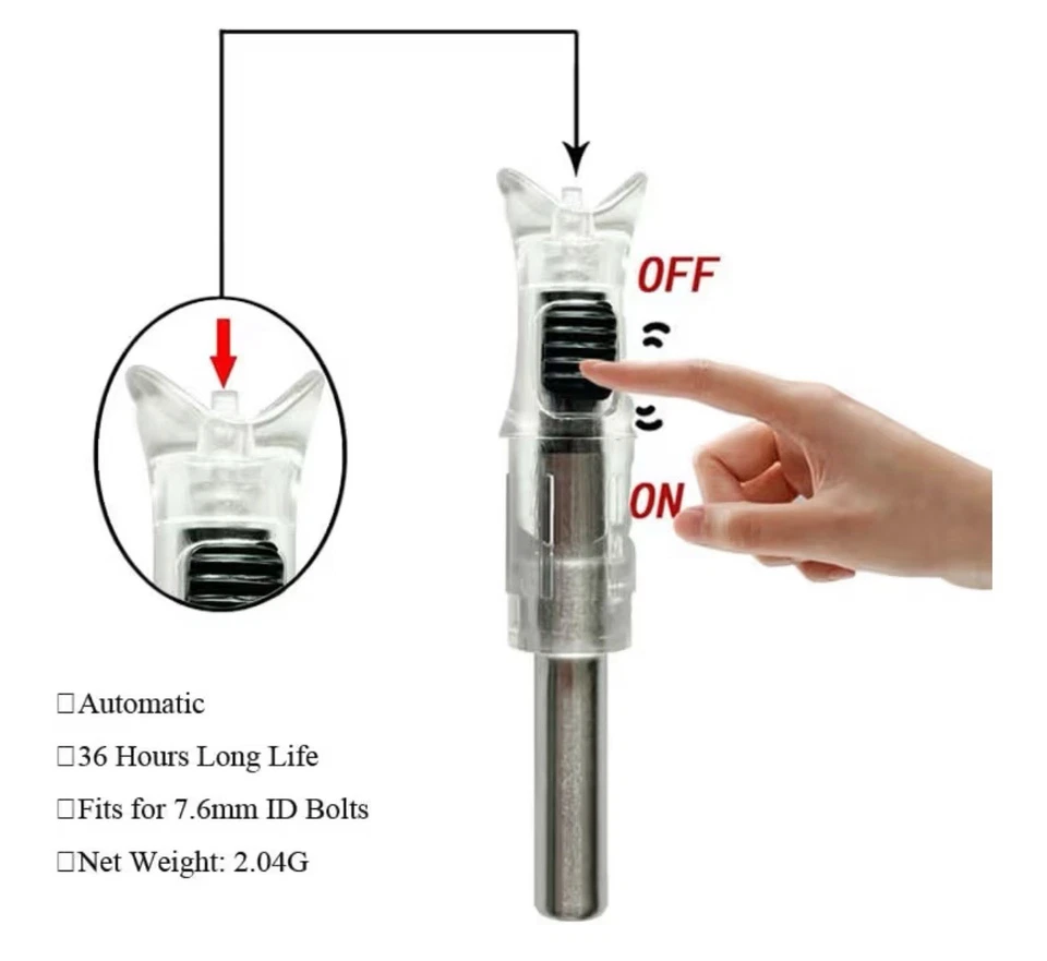 12pc Black/6pcs Red- Lighted Nocks for Crossbow with .302 ID 3 packs of 6 - Image 4 of 4