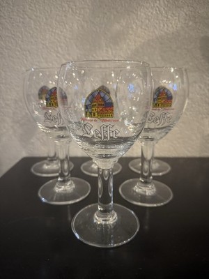 Leffe Beer Glass Set of 6 Belgian Abbey Chalice Goblets Barware