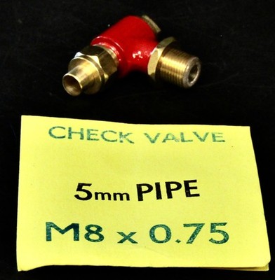Fyne Fort Fittings Check Valve - New Old Stock - 5mm Pipe - M8x0.75   # S - 496