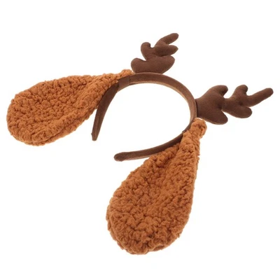 Serre-tête À Bois De Renne Oreilles Chiot Cornes Costume Chien D'Halloween - Photo 1/4