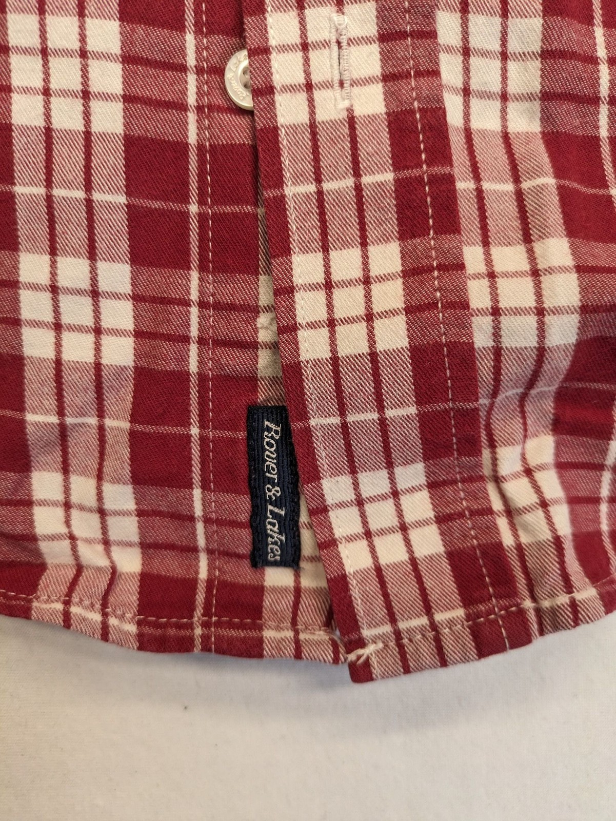 Rover & Lakes Herren Hemd Gr. M 39/40 rot kariert langarm Baumwolle Button Down image 5