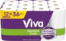 Viva Signature Cloth Paper Towels, 12 Triple Rolls, 129 Sheets Each Roll