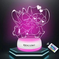 Nachtlicht Stitch Kenlumo Nachttischlampe Led 16 Farben Fernbedienung Geschen...