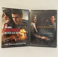 2 DVD Video Set / Collateral R  Jack Reacher Never Go Back / PG 13 / Used
